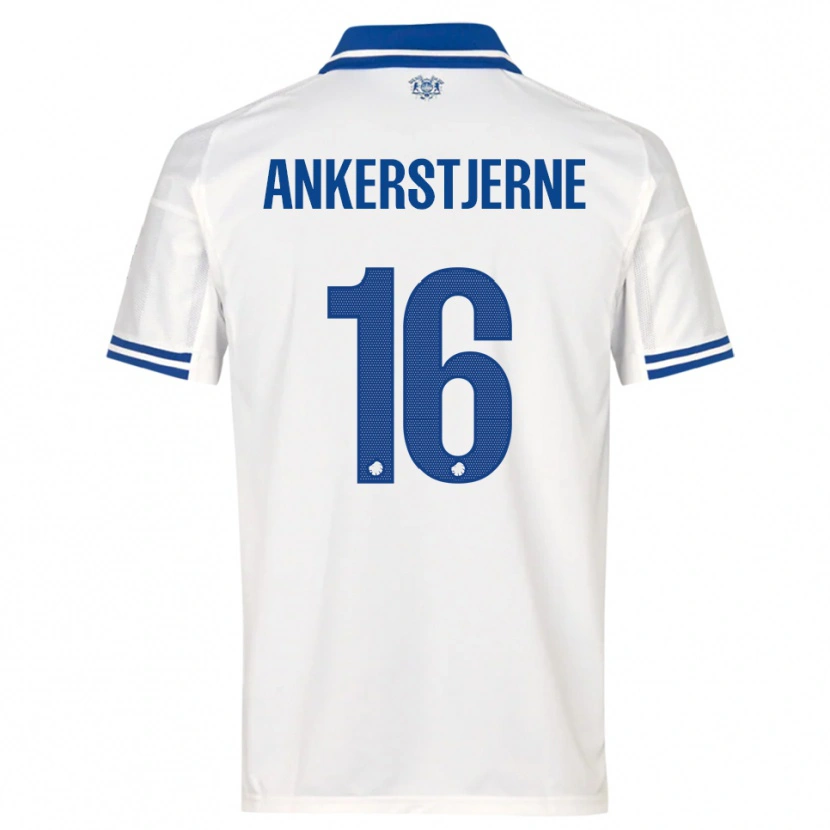 Danxen Mujer Camiseta Ida Ankerstjerne #16 Blanco Azul 1ª Equipación 2025/26 La Camisa México