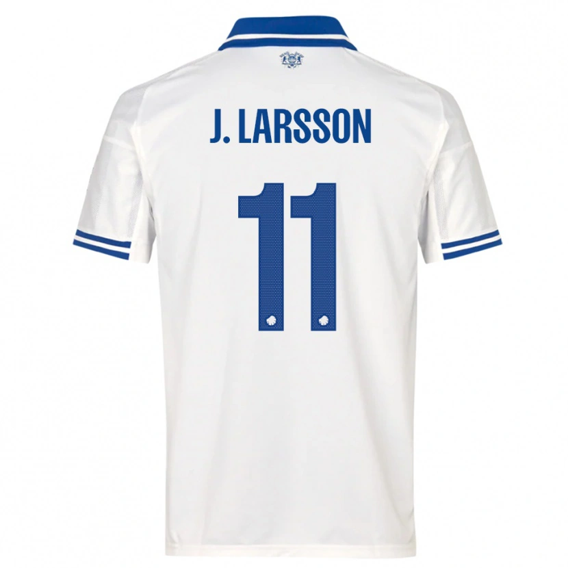 Danxen Mujer Camiseta Jordan Larsson #11 Blanco Azul 1ª Equipación 2025/26 La Camisa México