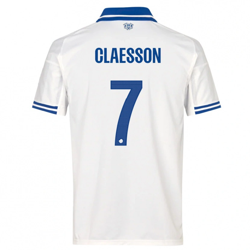 Danxen Mujer Camiseta Viktor Claesson #7 Blanco Azul 1ª Equipación 2025/26 La Camisa México
