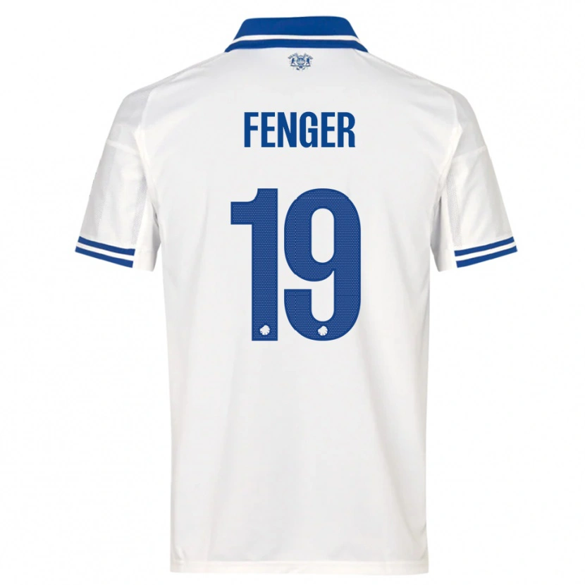 Danxen Mujer Camiseta Oskar Fenger #19 Blanco Azul 1ª Equipación 2025/26 La Camisa México