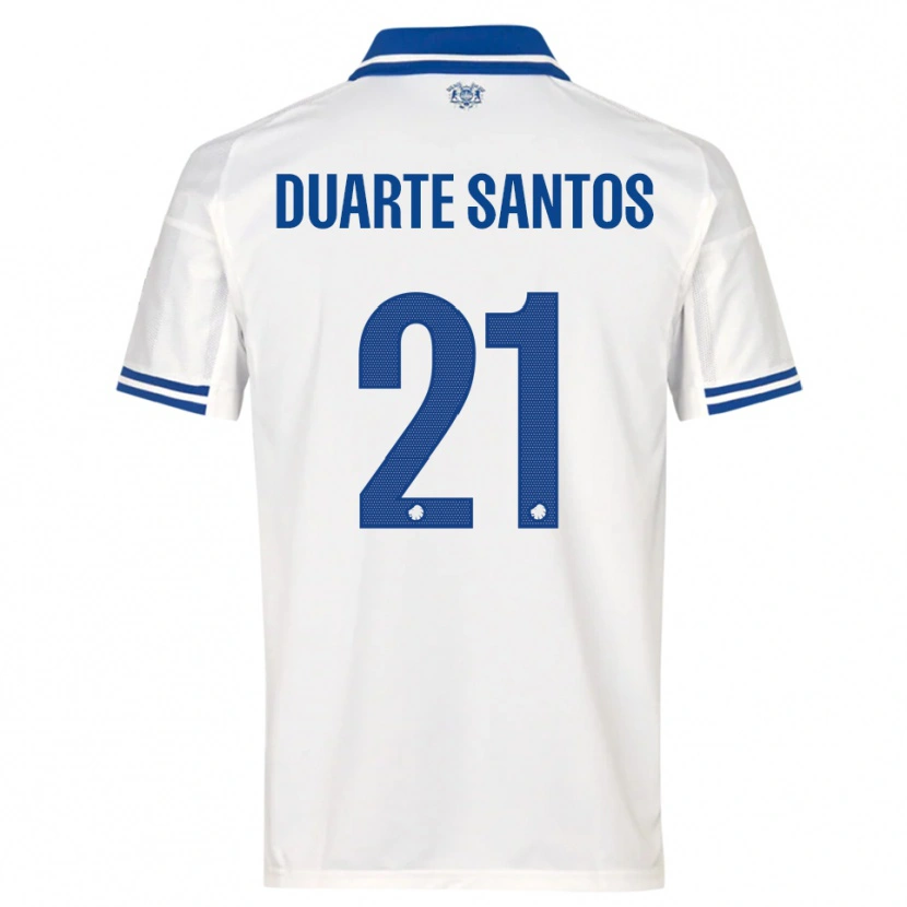 Danxen Mujer Camiseta Gabriel Duarte Santos #21 Blanco Azul 1ª Equipación 2025/26 La Camisa México