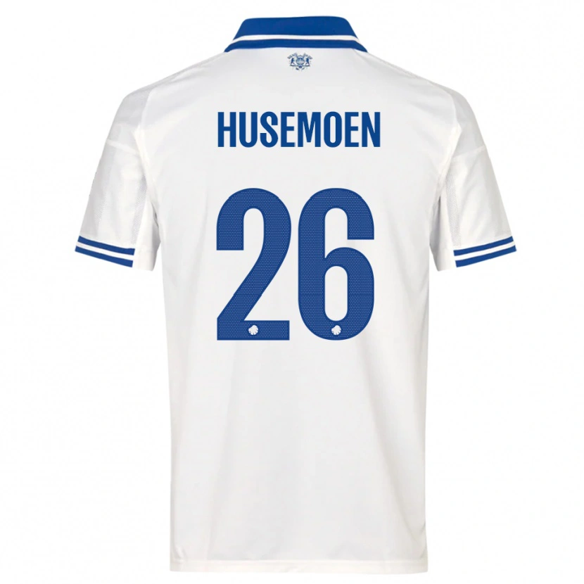 Danxen Mujer Camiseta Astrid Husemoen #26 Blanco Azul 1ª Equipación 2025/26 La Camisa México