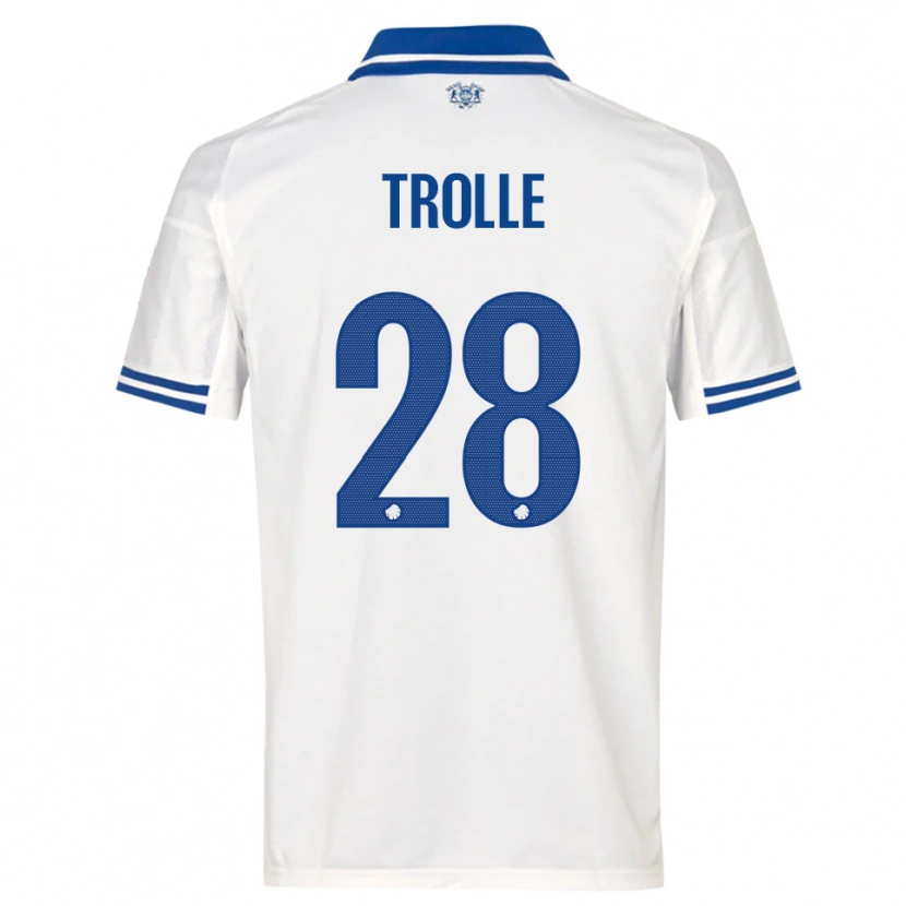 Danxen Mujer Camiseta Frederikke Trolle #28 Blanco Azul 1ª Equipación 2025/26 La Camisa México