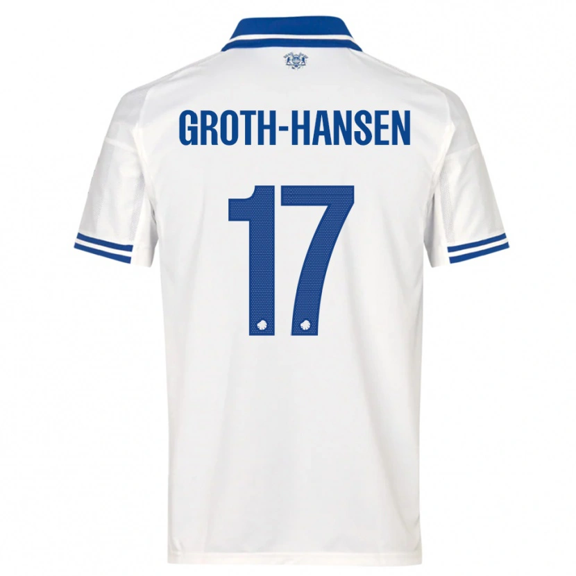 Danxen Mujer Camiseta Paula Groth-Hansen #17 Blanco Azul 1ª Equipación 2025/26 La Camisa México