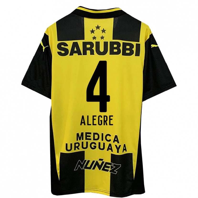 Danxen Mujer Camiseta Ignacio Alegre #4 Amarillo Negro 1ª Equipación 2025/26 La Camisa México
