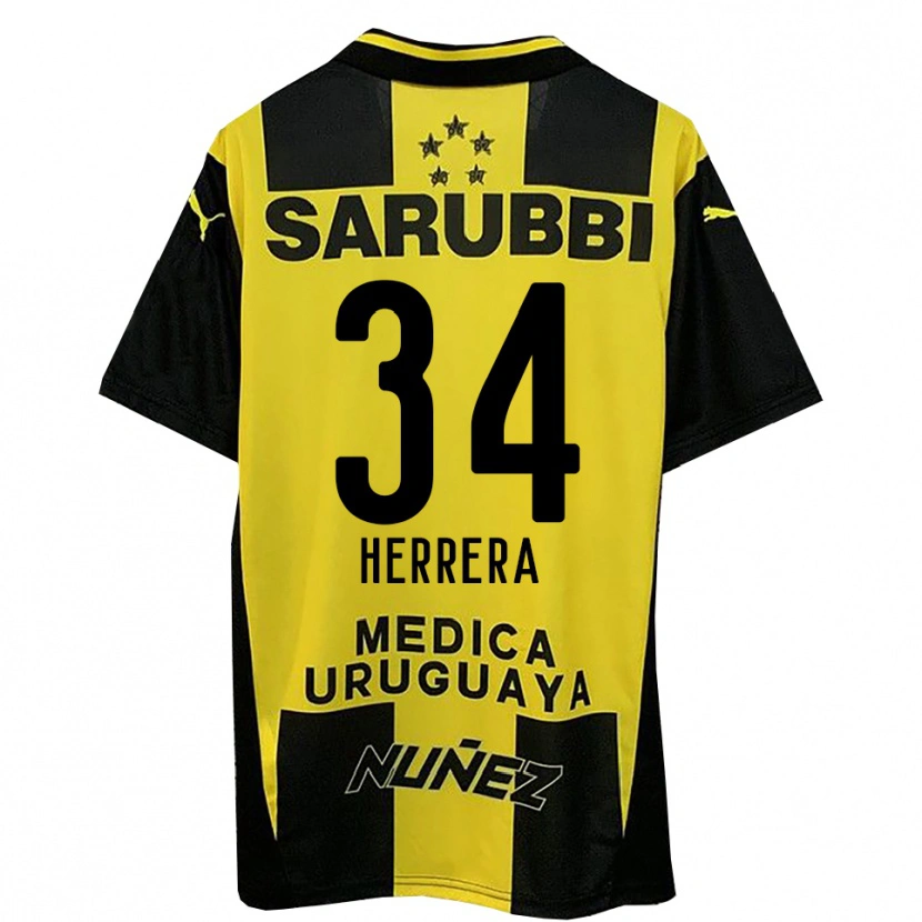 Danxen Mujer Camiseta Nahuel Herrera #34 Amarillo Negro 1ª Equipación 2025/26 La Camisa México