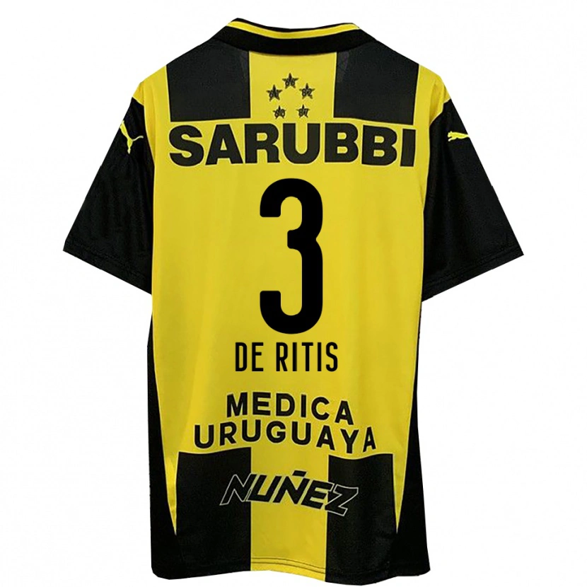 Danxen Mujer Camiseta Mathías De Ritis #3 Amarillo Negro 1ª Equipación 2025/26 La Camisa México
