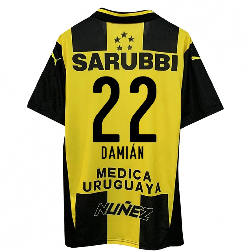 Danxen Mujer Camiseta Damián Suárez #22 Amarillo Negro 1ª Equipación 2025/26 La Camisa México