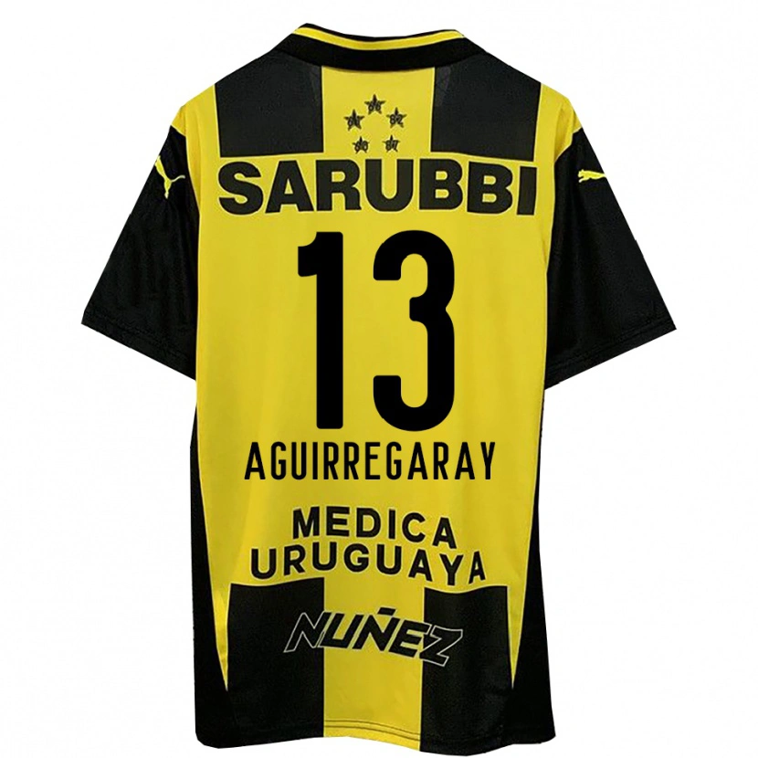 Danxen Mujer Camiseta Matías Aguirregaray #13 Amarillo Negro 1ª Equipación 2025/26 La Camisa México