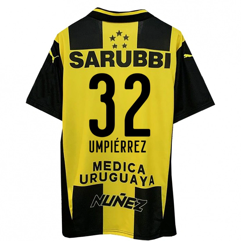 Danxen Mujer Camiseta Leandro Umpiérrez #32 Amarillo Negro 1ª Equipación 2025/26 La Camisa México
