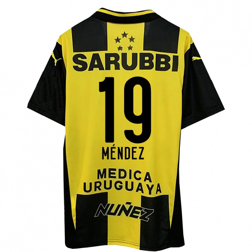 Danxen Mujer Camiseta Diego Méndez #19 Amarillo Negro 1ª Equipación 2025/26 La Camisa México