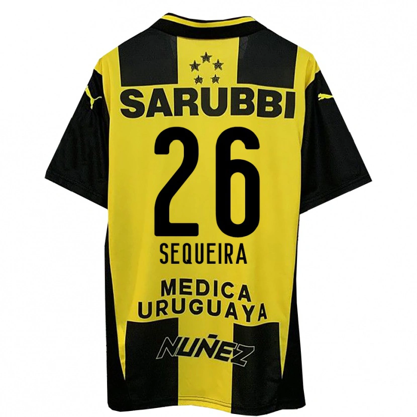 Danxen Mujer Camiseta Leonardo Sequeira #26 Amarillo Negro 1ª Equipación 2025/26 La Camisa México