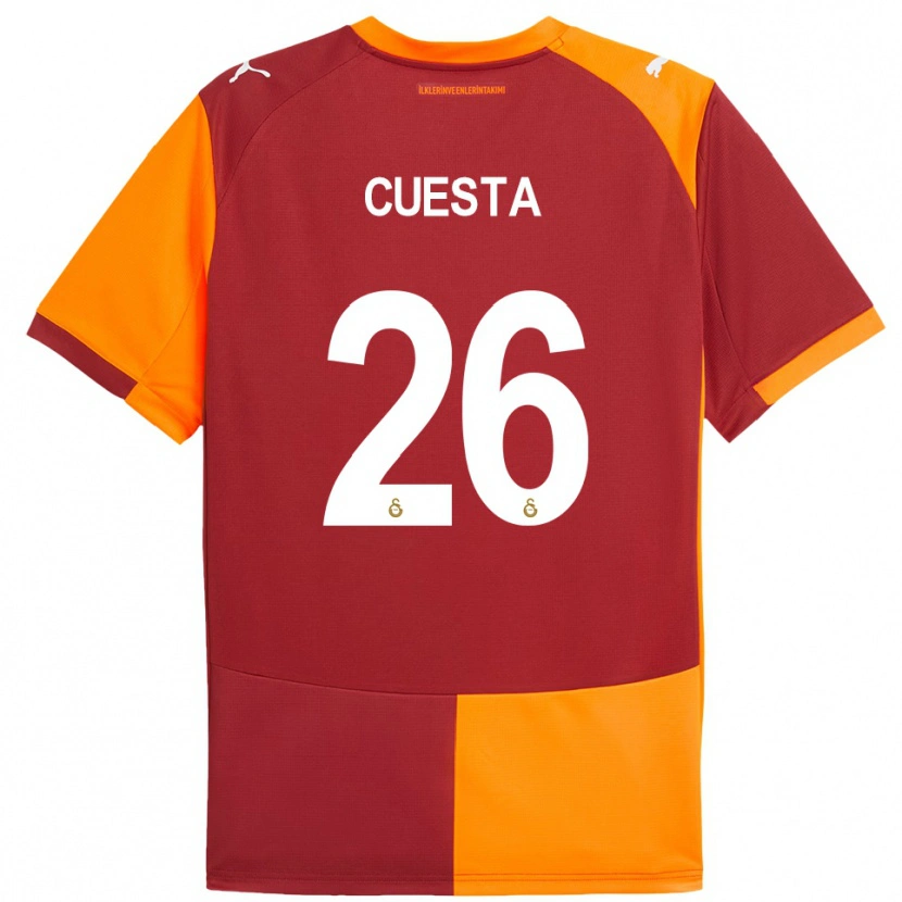 Danxen Mujer Camiseta Carlos Cuesta #26 Rojo Naranja 1ª Equipación 2025/26 La Camisa México