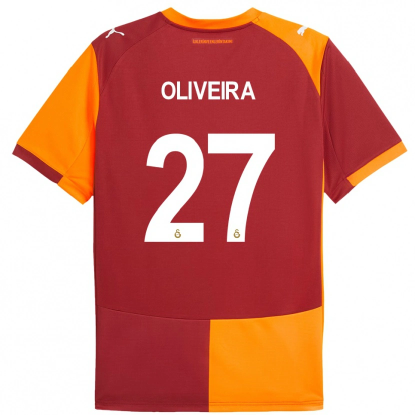 Danxen Mujer Camiseta Sergio Oliveira #27 Rojo Naranja 1ª Equipación 2025/26 La Camisa México
