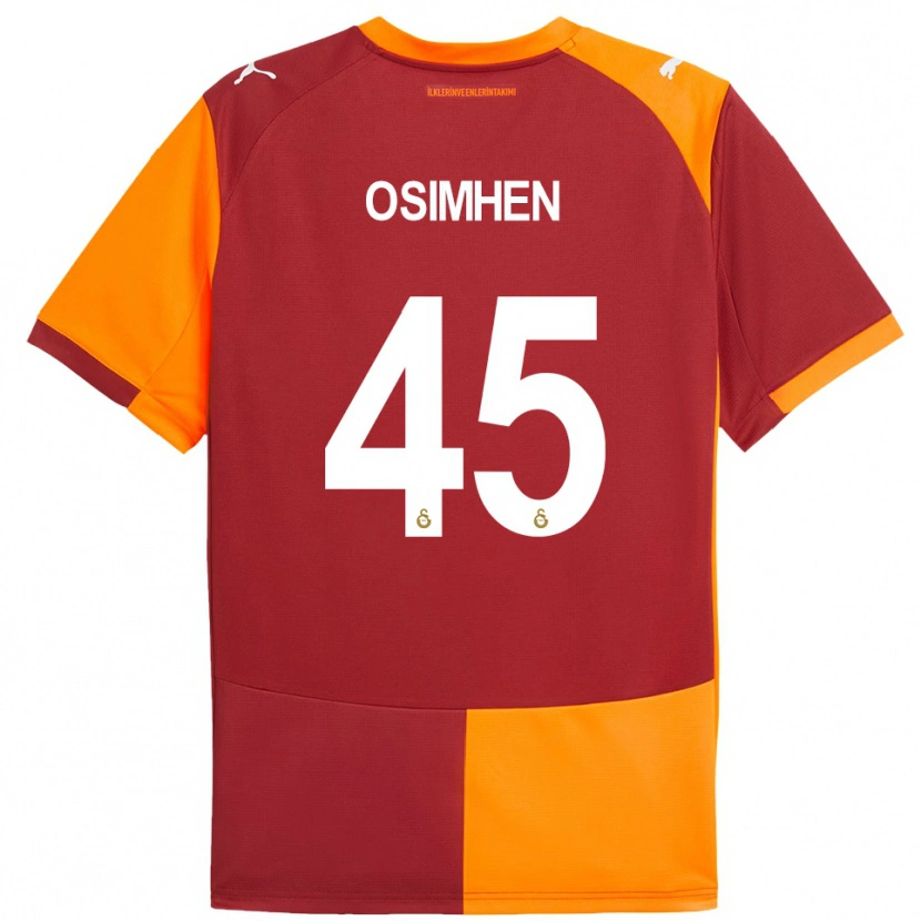 Danxen Mujer Camiseta Victor Osimhen #45 Rojo Naranja 1ª Equipación 2025/26 La Camisa México