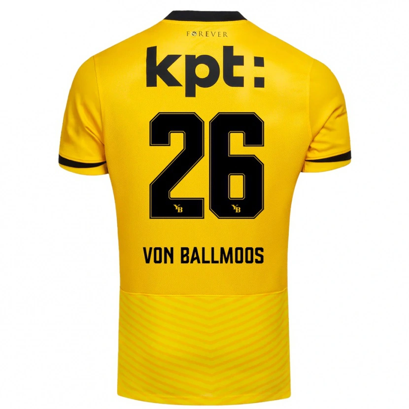 Danxen Mujer Camiseta David Von Ballmoos #26 Amarillo Negro 1ª Equipación 2025/26 La Camisa México