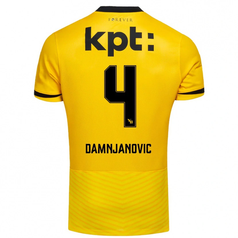Danxen Mujer Camiseta Lazar Damnjanovic #4 Amarillo Negro 1ª Equipación 2025/26 La Camisa México