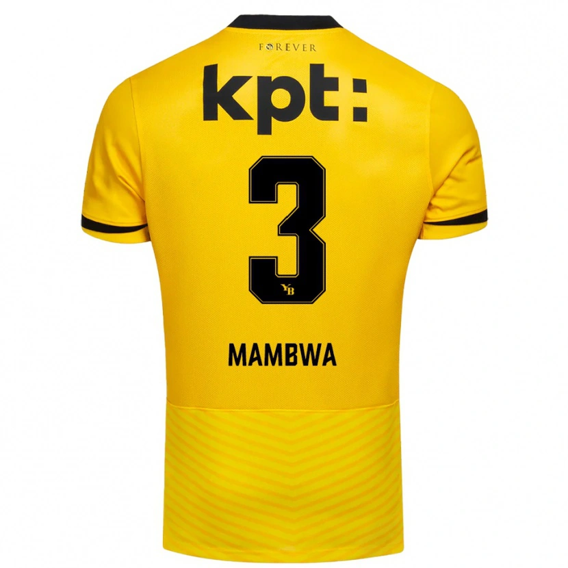 Danxen Mujer Camiseta Olivier Mambwa #3 Amarillo Negro 1ª Equipación 2025/26 La Camisa México