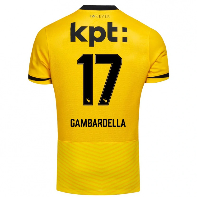 Danxen Mujer Camiseta Matteo Gambardella #17 Amarillo Negro 1ª Equipación 2025/26 La Camisa México