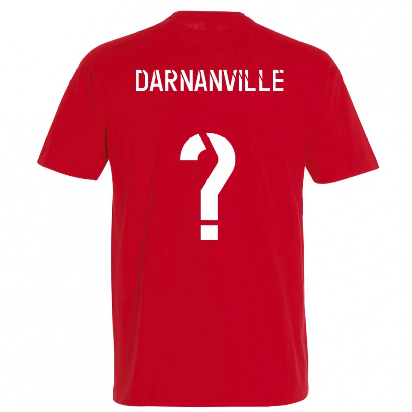 Danxen Mujer Camiseta Clément Darnanville #0 Rojo Amarillo 1ª Equipación 2025/26 La Camisa México