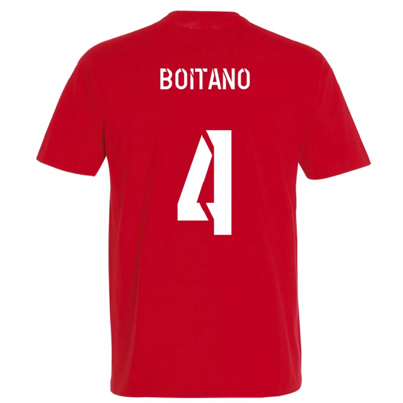 Danxen Mujer Camiseta Jean-Baptiste Boitano #4 Rojo Amarillo 1ª Equipación 2025/26 La Camisa México