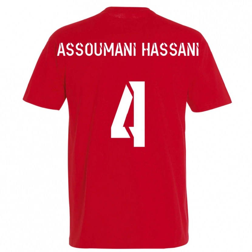Danxen Mujer Camiseta Nassim Assoumani Hassani #4 Rojo Amarillo 1ª Equipación 2025/26 La Camisa México