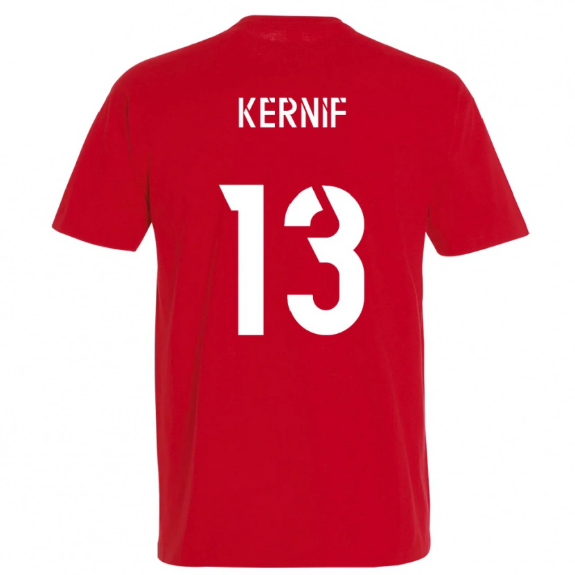 Danxen Mujer Camiseta Nourdine Kernif #13 Rojo Amarillo 1ª Equipación 2025/26 La Camisa México