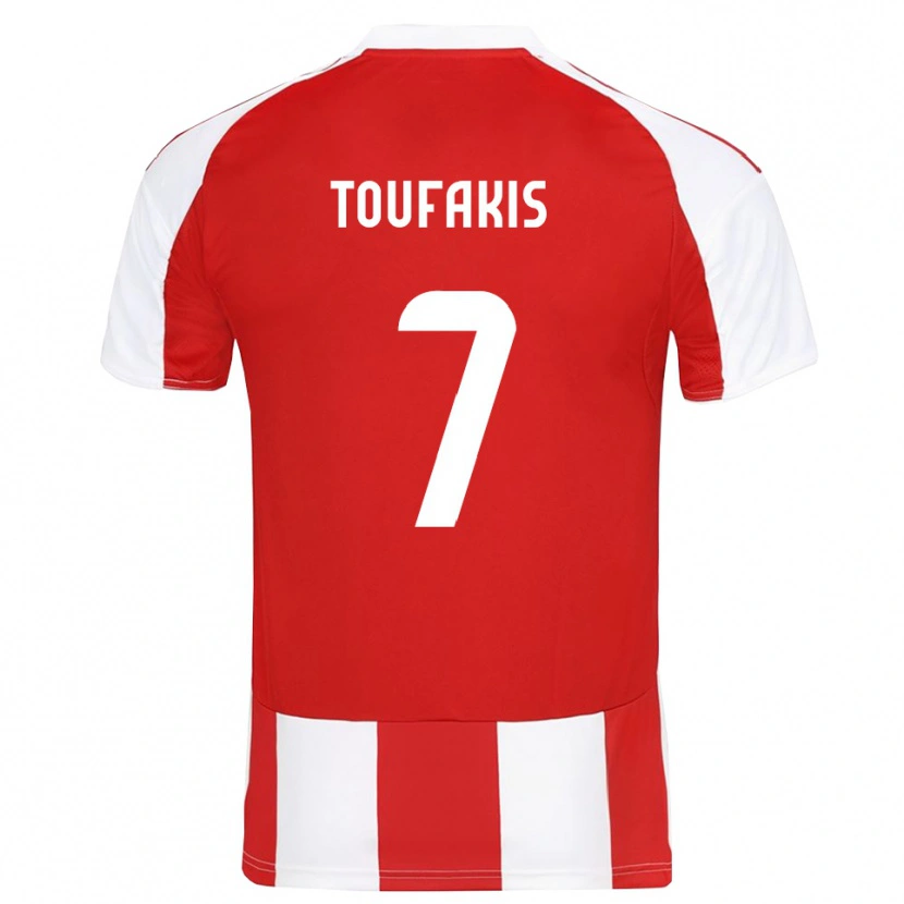 Danxen Mujer Camiseta Paschalis Toufakis #7 Rojo Blanco 1ª Equipación 2025/26 La Camisa México