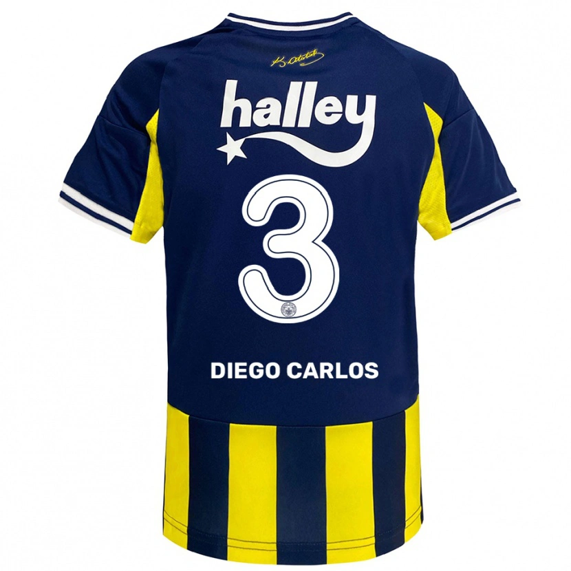Danxen Mujer Camiseta Diego Carlos #3 Amarillo Marino Blanco 1ª Equipación 2025/26 La Camisa México