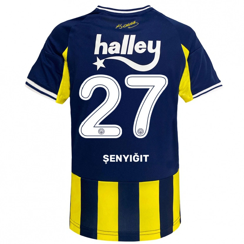 Danxen Mujer Camiseta Enes Şenyiğit #27 Amarillo Marino Blanco 1ª Equipación 2025/26 La Camisa México