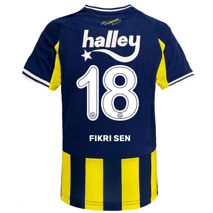 Danxen Mujer Camiseta Yağız Fikri Şen #18 Amarillo Marino Blanco 1ª Equipación 2025/26 La Camisa México