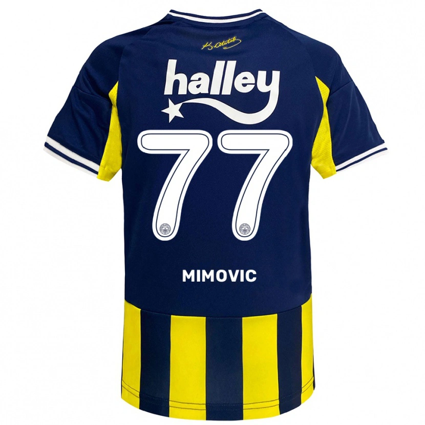 Danxen Mujer Camiseta Ognjen Mimovic #77 Amarillo Marino Blanco 1ª Equipación 2025/26 La Camisa México