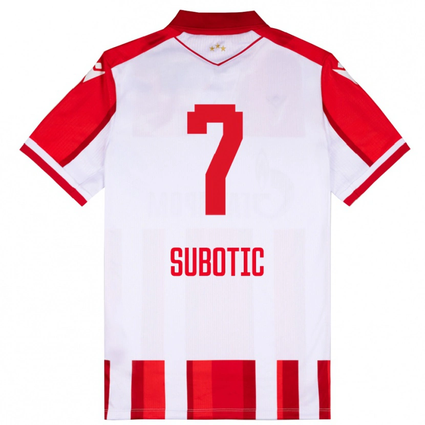 Danxen Mujer Camiseta Vasilije Subotic #7 Rojo Blanco 1ª Equipación 2025/26 La Camisa México