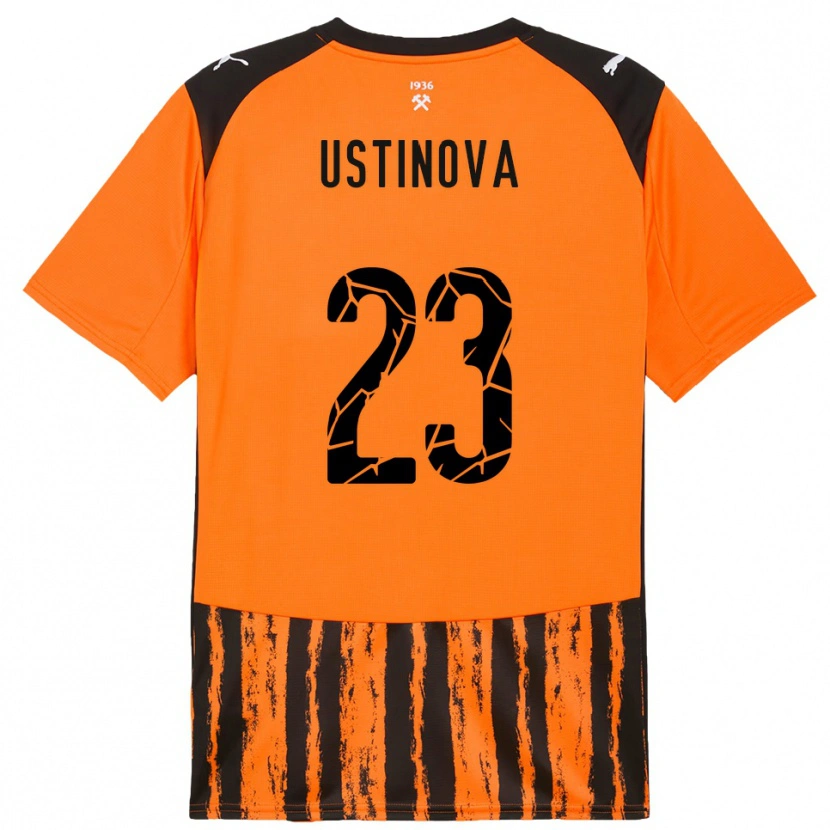 Danxen Mujer Camiseta Liudmyla Ustinova #23 Naranja Negro 1ª Equipación 2025/26 La Camisa México