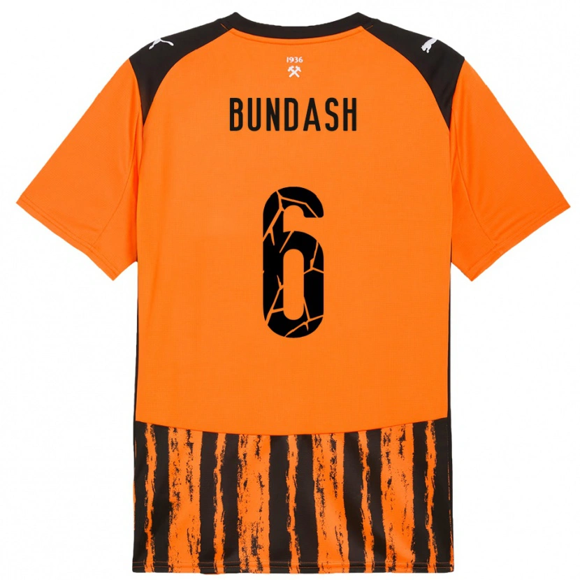 Danxen Mujer Camiseta Vasyl Bundash #6 Naranja Negro 1ª Equipación 2025/26 La Camisa México