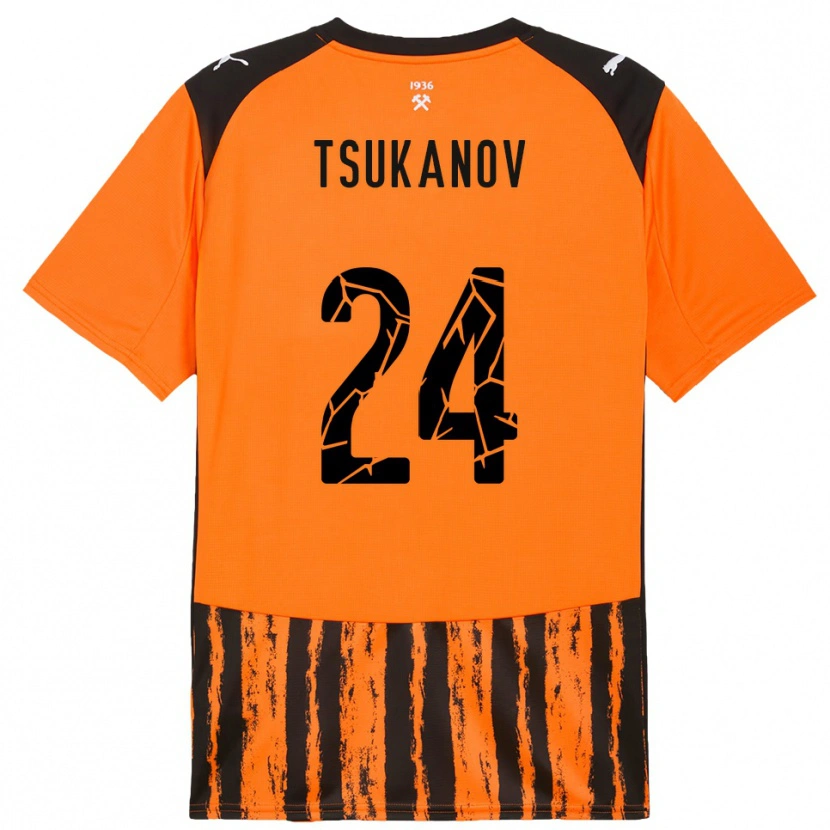 Danxen Mujer Camiseta Viktor Tsukanov #24 Naranja Negro 1ª Equipación 2025/26 La Camisa México