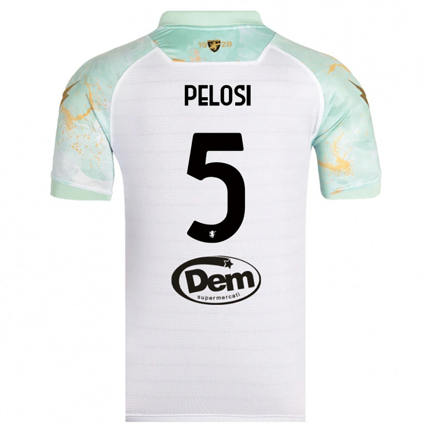Danxen Mujer Camiseta Dario Pelosi #5 Blanco Negro 2ª Equipación 2025/26 La Camisa México
