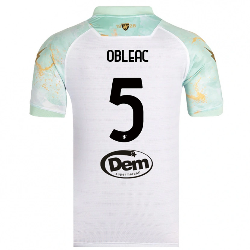 Danxen Mujer Camiseta Matteo Obleac #5 Blanco Negro 2ª Equipación 2025/26 La Camisa México