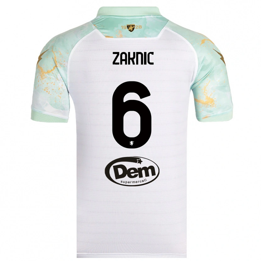 Danxen Mujer Camiseta Lazar Zaknic #6 Blanco Negro 2ª Equipación 2025/26 La Camisa México