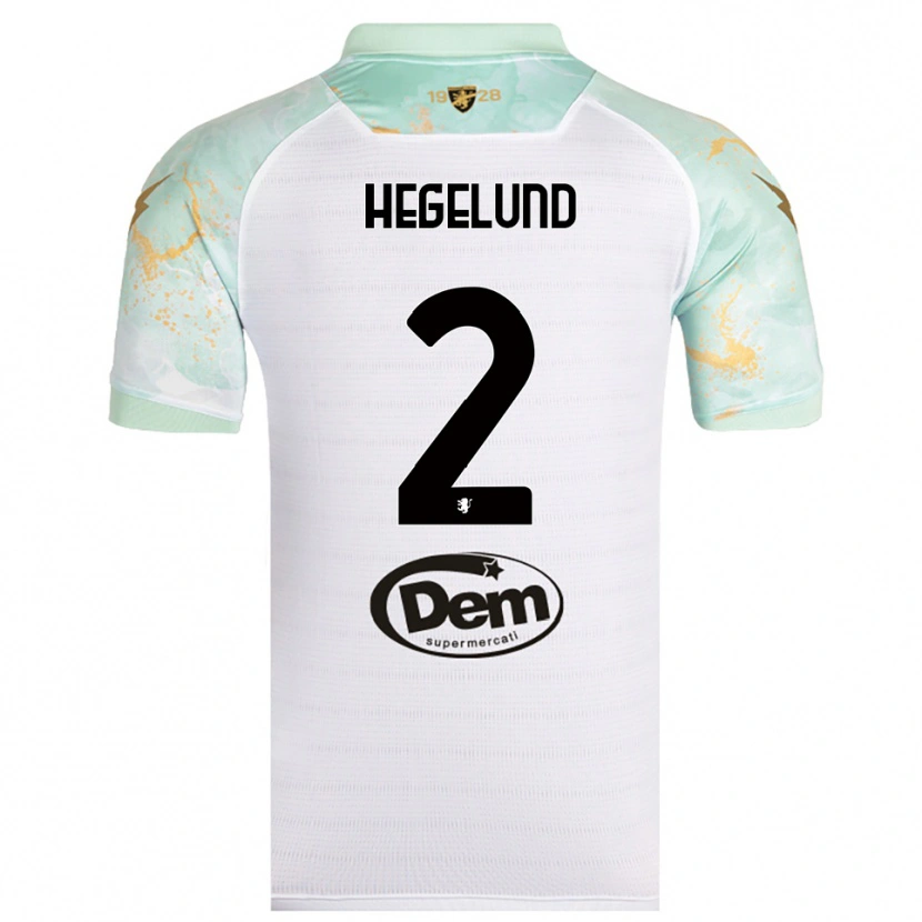 Danxen Mujer Camiseta Victor Hegelund #2 Blanco Negro 2ª Equipación 2025/26 La Camisa México