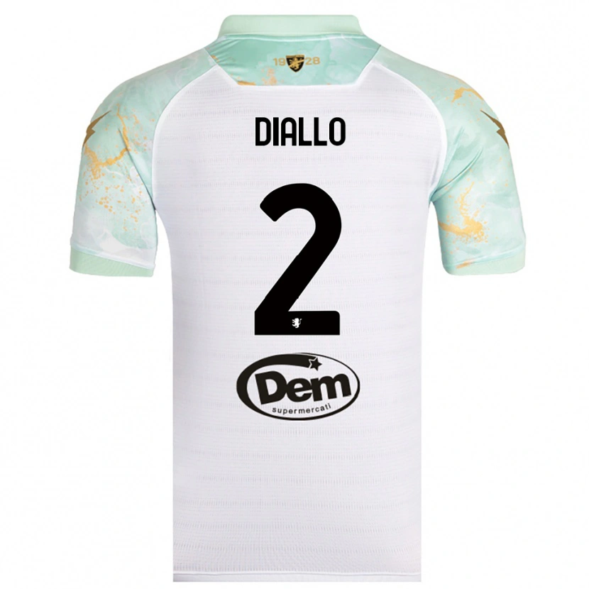 Danxen Mujer Camiseta Abdoul Diallo #2 Blanco Negro 2ª Equipación 2025/26 La Camisa México