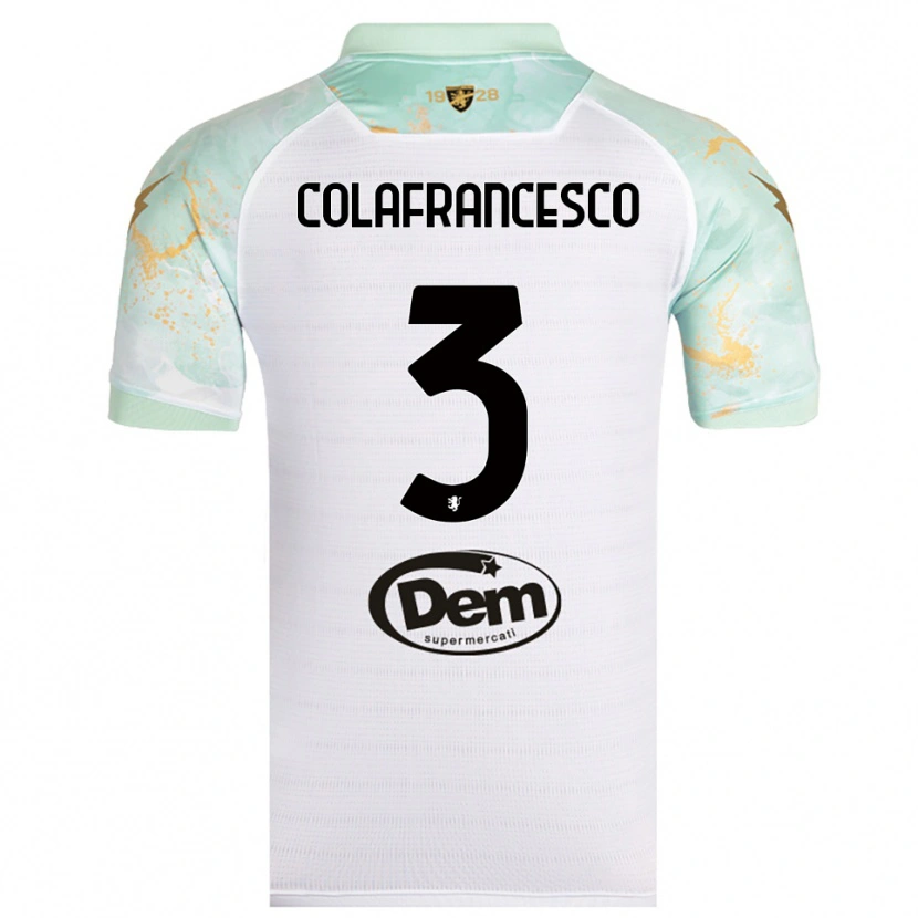 Danxen Mujer Camiseta Filippo Colafrancesco #3 Blanco Negro 2ª Equipación 2025/26 La Camisa México