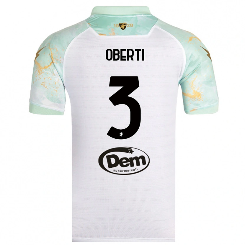 Danxen Mujer Camiseta Matteo Oberti #3 Blanco Negro 2ª Equipación 2025/26 La Camisa México