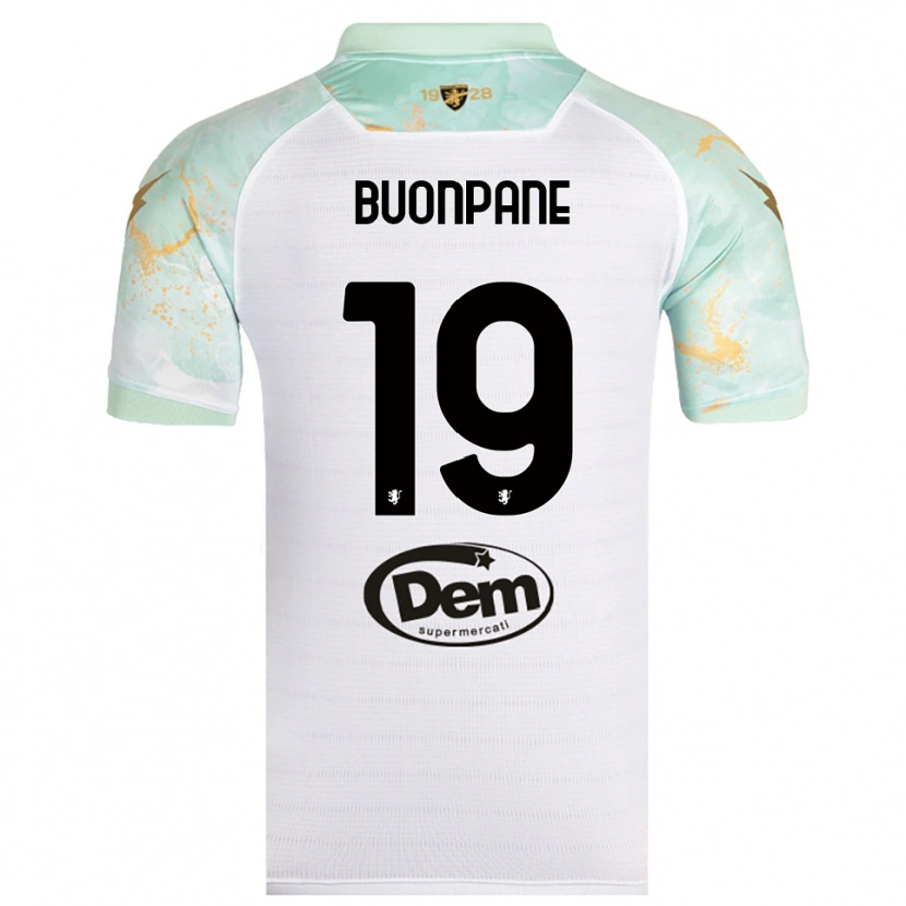 Danxen Mujer Camiseta Davide Buonpane #19 Blanco Negro 2ª Equipación 2025/26 La Camisa México