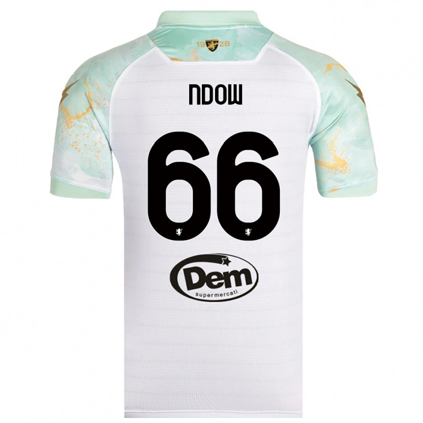 Danxen Mujer Camiseta Abdoulie Ndow #66 Blanco Negro 2ª Equipación 2025/26 La Camisa México