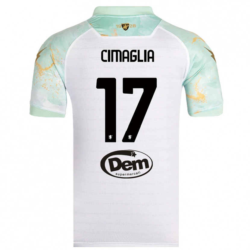 Danxen Mujer Camiseta Marco Cimaglia #17 Blanco Negro 2ª Equipación 2025/26 La Camisa México