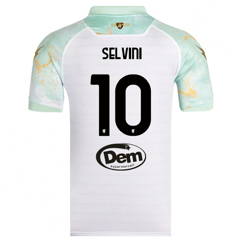 Danxen Mujer Camiseta Alessandro Selvini #10 Blanco Negro 2ª Equipación 2025/26 La Camisa México
