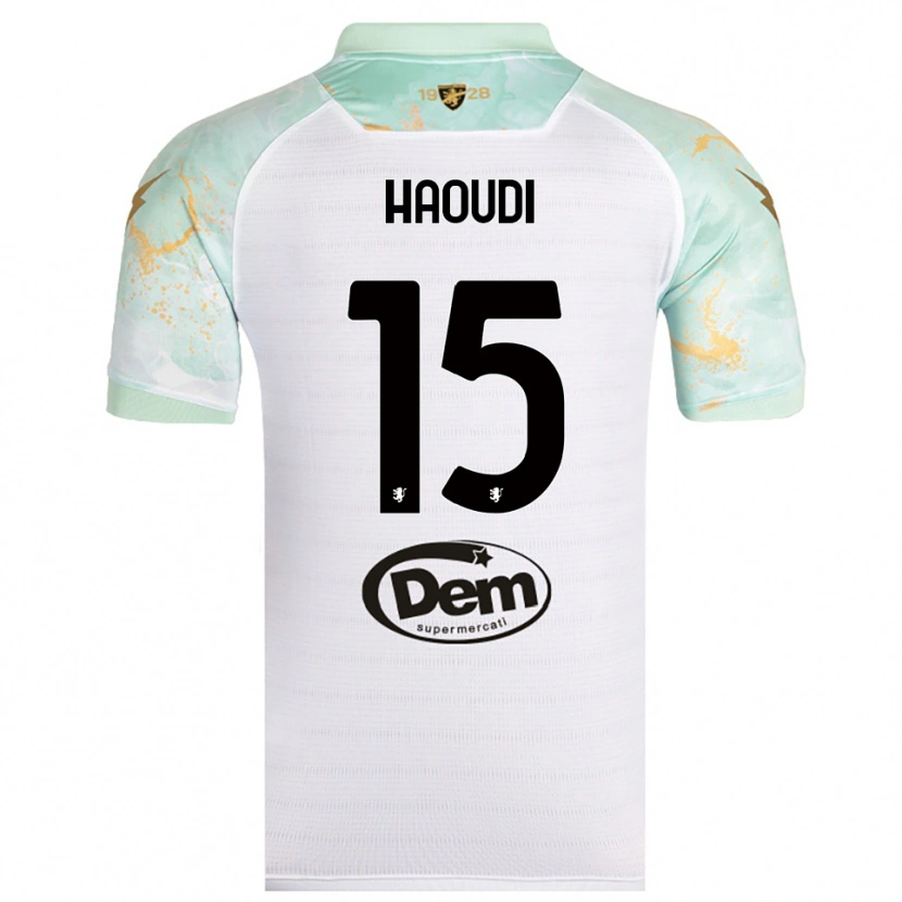 Danxen Mujer Camiseta Hamza Haoudi #15 Blanco Negro 2ª Equipación 2025/26 La Camisa México