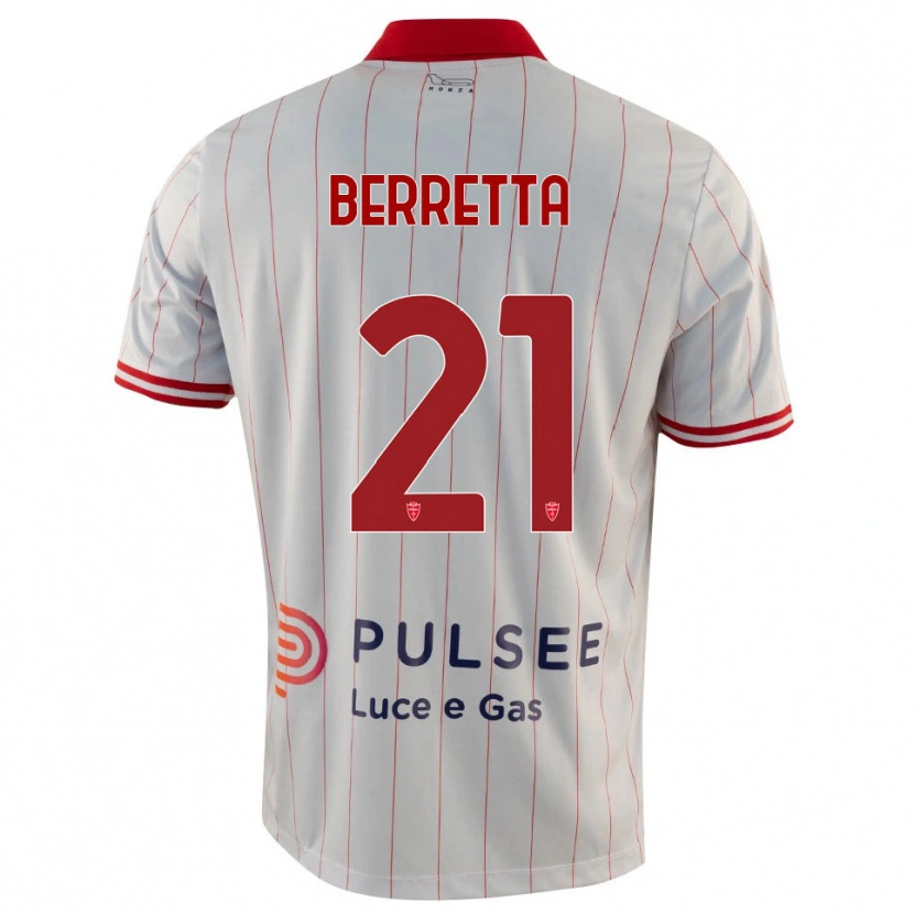 Danxen Mujer Camiseta Alessandro Berretta #21 Blanco Rojo Azul 2ª Equipación 2025/26 La Camisa México