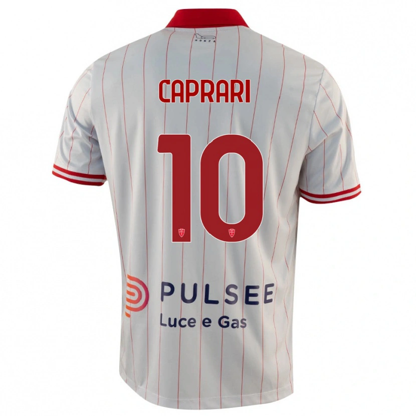 Danxen Mujer Camiseta Gianluca Caprari #10 Blanco Rojo Azul 2ª Equipación 2025/26 La Camisa México